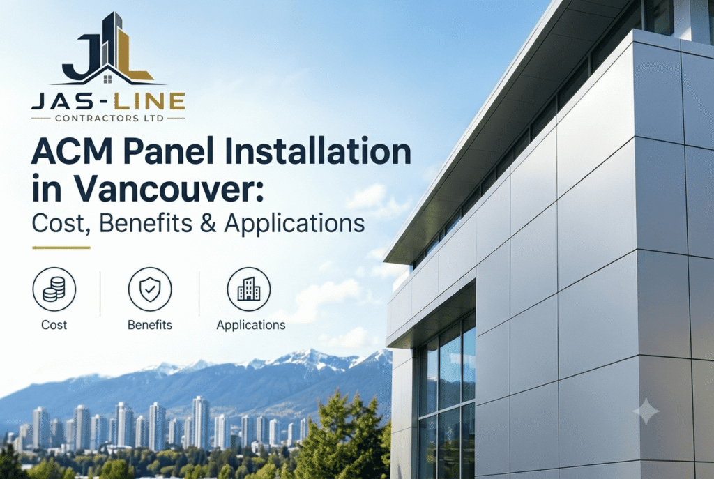 ACM panel installation in Vancouver on a modern commercial building