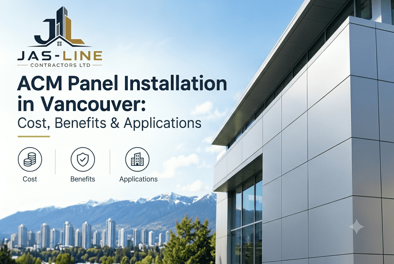 ACM panel installation in Vancouver on a modern commercial building