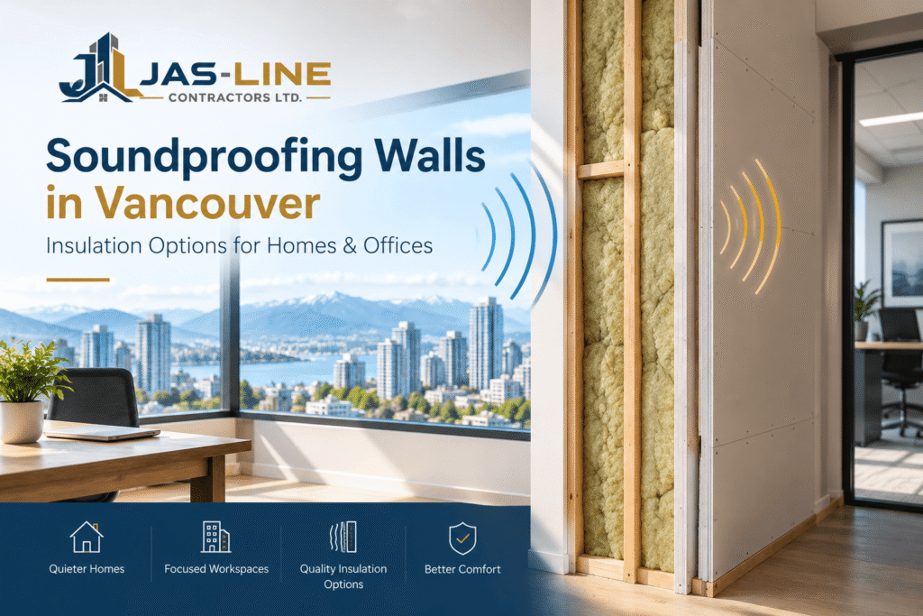 Soundproofing wall insulation installation for Vancouver homes and offices