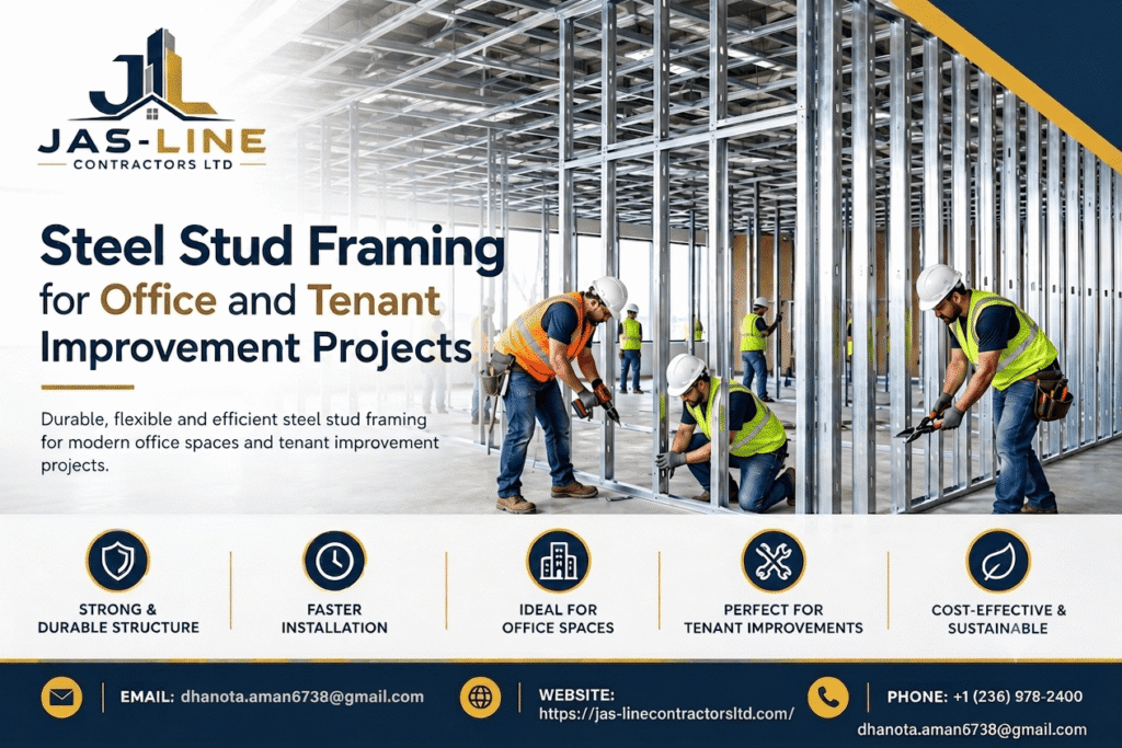 Commercial drywall installation and finishing project in Vancouver