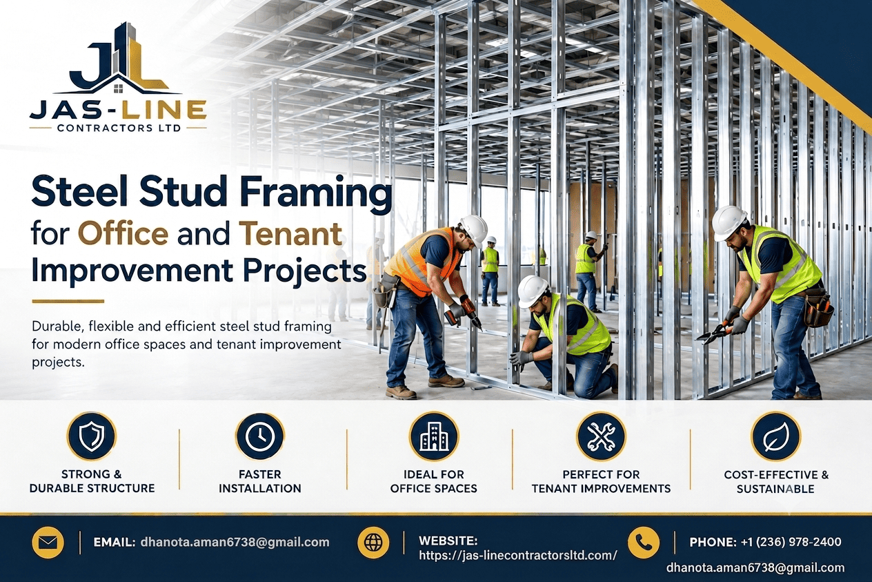 Commercial drywall installation and finishing project in Vancouver