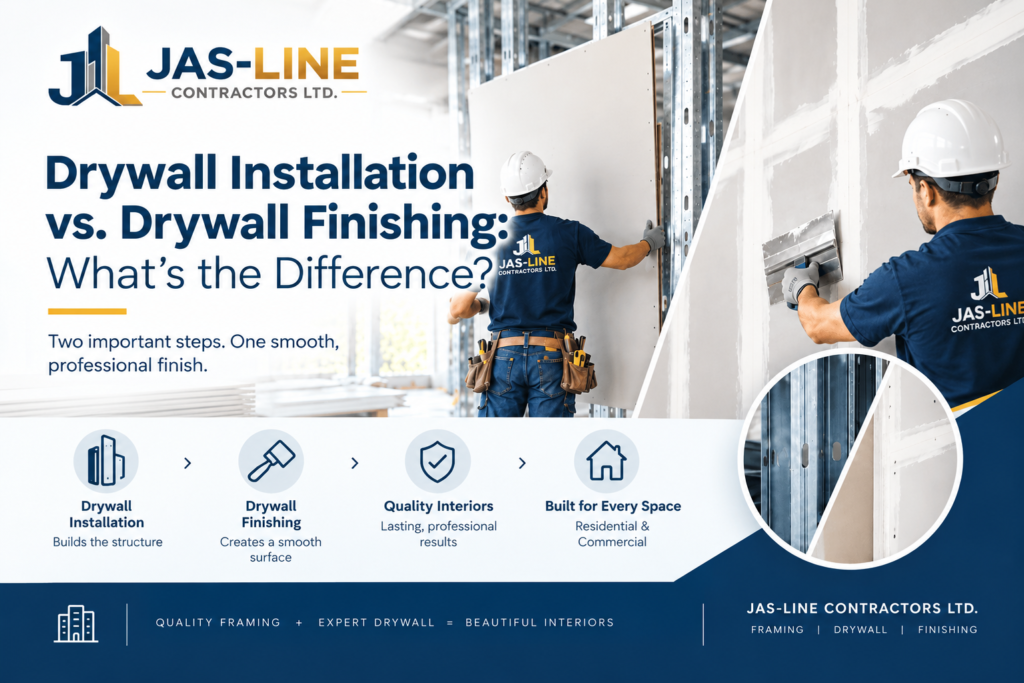 Suggested Image Alt Text: Drywall installation and finishing for residential and commercial interiors